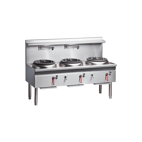 COBRA THREE HOLE GAS WATERLESS WOK W/ 1 x DUCKBILL