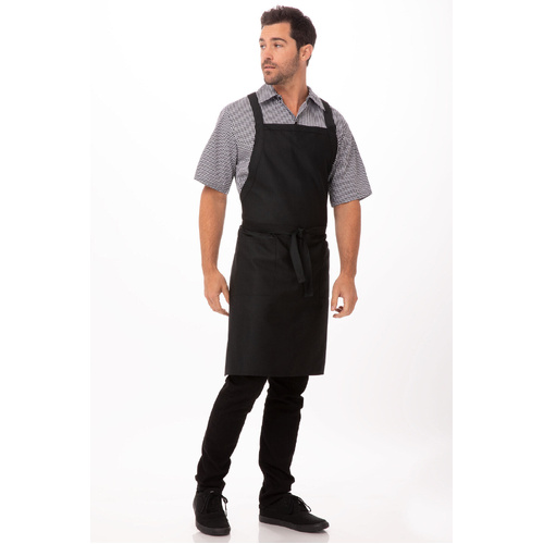 CHEF WORKS CROSS OVER BIB APRON BLACK
