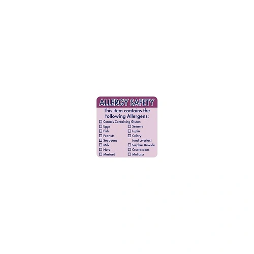 HYGIPLAS REMOVABLE ALLERGEN FOOD LABELS 500 ROLL