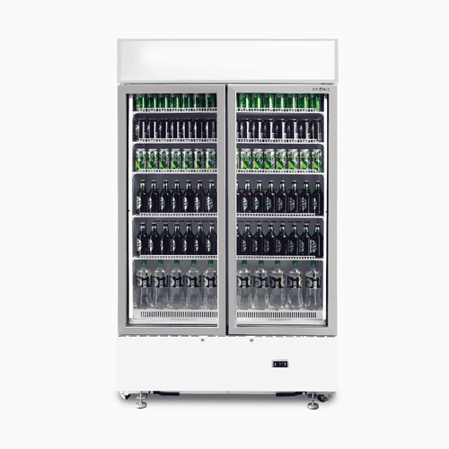 BROMIC 2 DOOR UPRIGHT DISPLAY FRIDGE WHITE 960LTR
