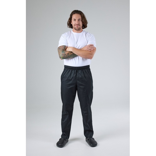 CHEF WORKS BLACK BAGGY PANTS  LARGE