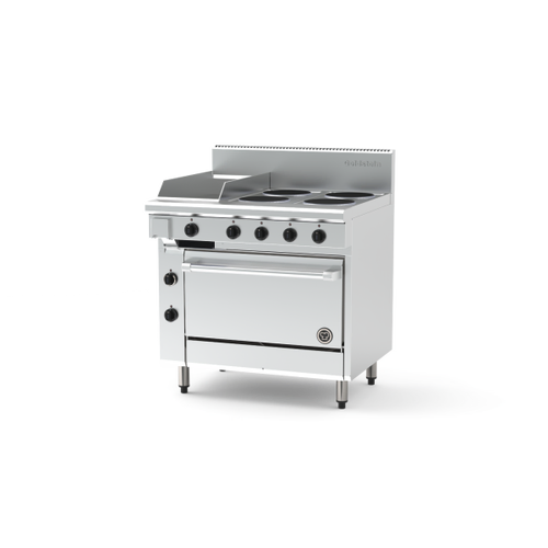 Goldstein PE12G4S28FF-X Electric Oven Range | 4 Solid Plates & Fan Forced Oven