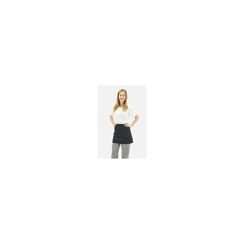 PRO CHEF 1/2 BLACK WAIST APRON WITH POCKET 70W x 40Lcm