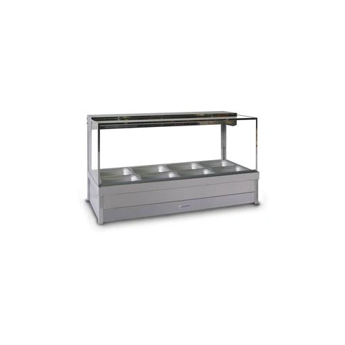 ROBAND SQUARE GLASS HOT FOOD DISPLAY, W/REAR