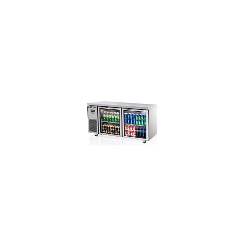 SKIPIO UNDERCOUNTER 2 GLASS DOOR FRIDGE 395 LITRE