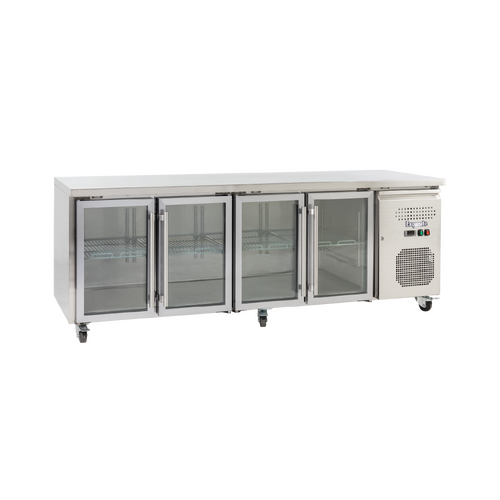 EXQUISITE 4 GLASS DOOR UNDERBENCH FRIDGE 511 LTR