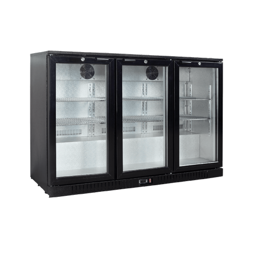 EXQUISITE BACK BAR FRIDGE 3 GLASS DOORS 330 LITRE
