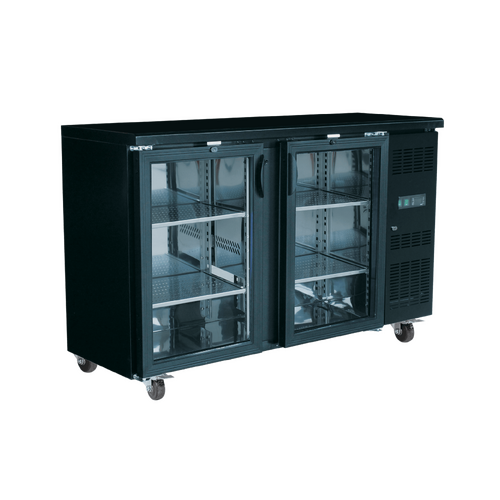 EXQUISITE TWO DOOR BACK BAR DISPLAY FRIDGE, 380 LTR