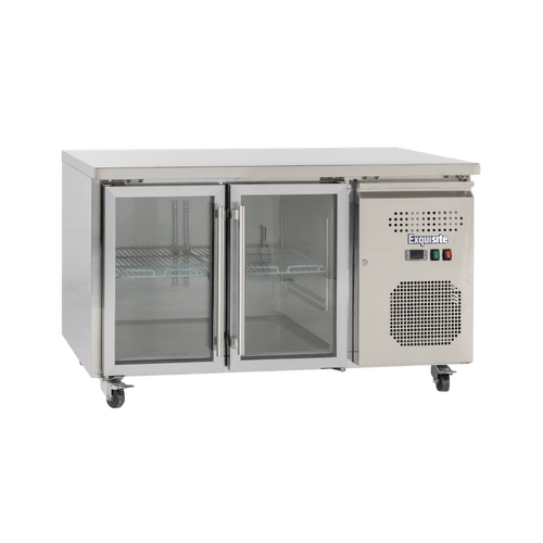 EXQUISITE UNDERBENCH 2 DOOR GLASS FRIDGE 314 LTR