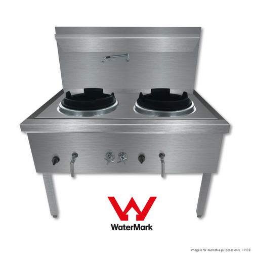 Gasmax Stainless Steel Waterless Natural Gas Double Wok